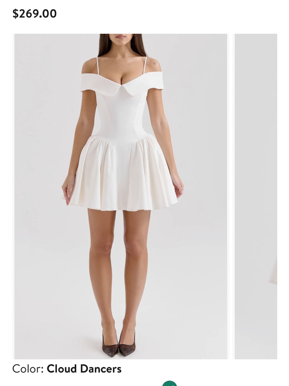 House of CB Off-Shoulder Mini Dress in Cloud Dancers White
